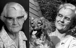 Black and white photo 2 ladies