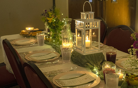 candlelight dinner table