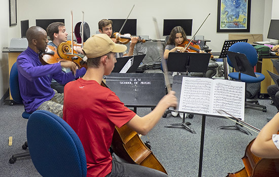 group playing chamber music