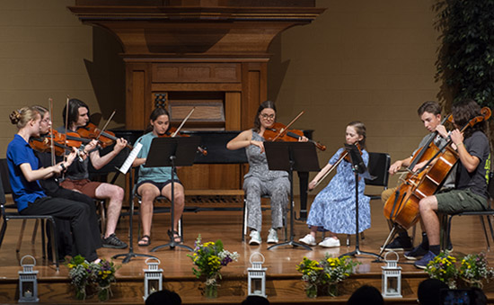 young people playing chamber music