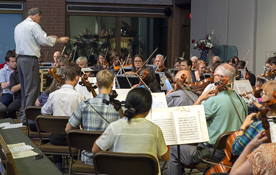 orchestra playing for vespers